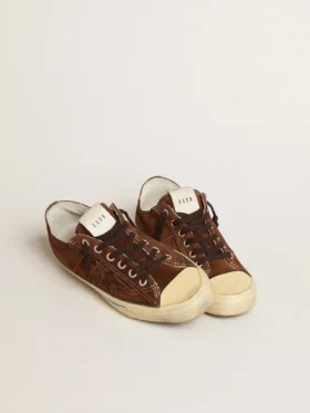 Sneakers V-Star LTD pour homme en daim marron foncé avec étoile ton sur ton