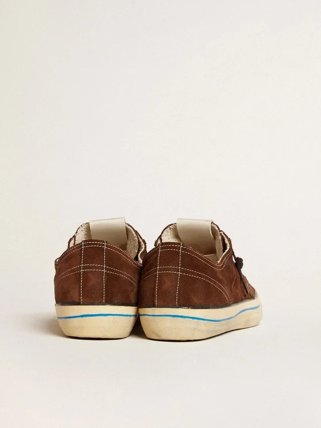 Sneakers V-Star LTD pour homme en daim marron foncé avec étoile ton sur ton