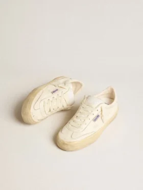 Soul Star en cuir nappa blanc avec étoile en cuir blanc