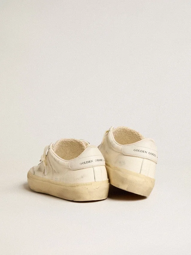 Soul Star en cuir nappa blanc avec étoile en cuir blanc