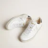 Soul Star pour femme en cuir blanc avec languette de talon en cuir noir