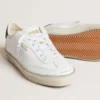 Soul Star pour femme en cuir blanc avec languette de talon en cuir noir