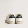 Soul Star pour femme en cuir blanc avec languette de talon en cuir noir