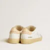 Soul Star pour femme en cuir blanc avec languette de talon en cuir rose