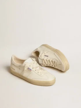 Soul Star pour femme en cuir nappa blanc avec languette de talon en cuir blanc