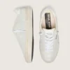 Soul Star pour femme en daim beige avec languette de talon en cuir blanc