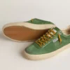 Soul Star pour homme en daim vert avec languette de talon en cuir vert
