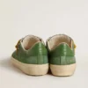 Soul Star pour homme en daim vert avec languette de talon en cuir vert