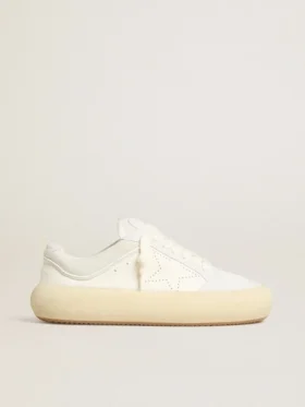 Space-Star Cube pour homme en cuir blanc avec étoile perforée