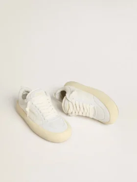 Space-Star Cube pour homme en cuir blanc avec étoile perforée