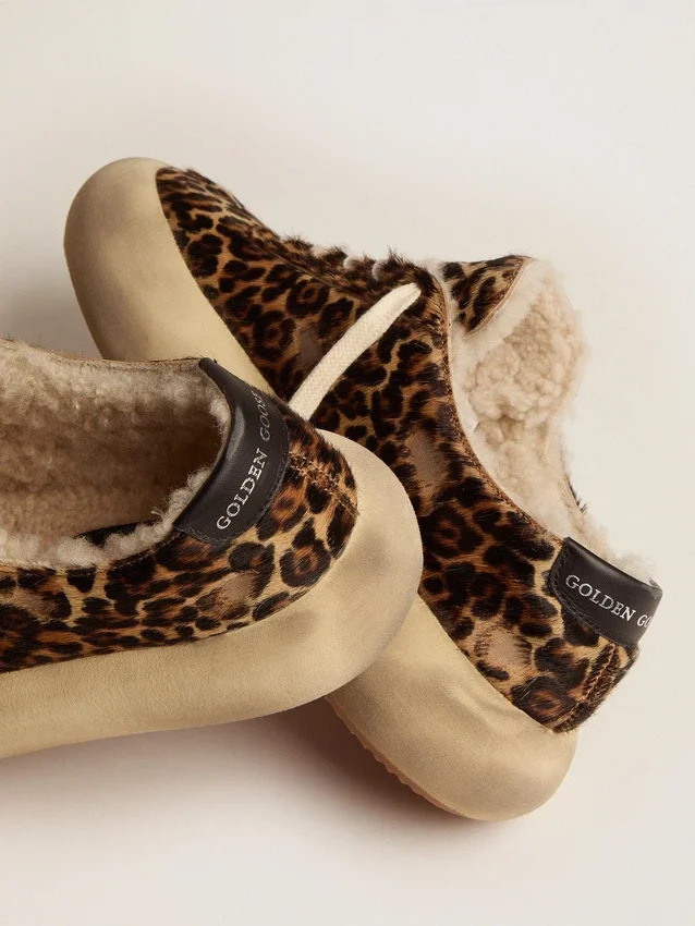 Space-Star pour homme en cuir de poney à imprimé animalier et doublure en peau de mouton