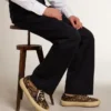 Space-Star pour homme en cuir de poney imprimé léopard avec étoile et talon noirs
