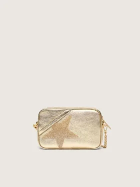 Star Bag en cuir couleur platine avec étoile Swarovski