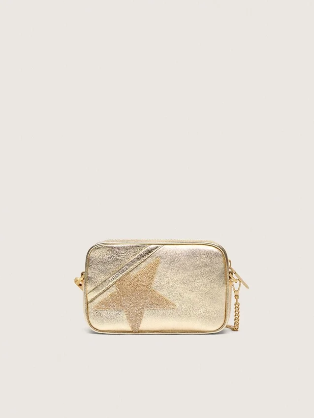 Star Bag en cuir couleur platine avec étoile Swarovski