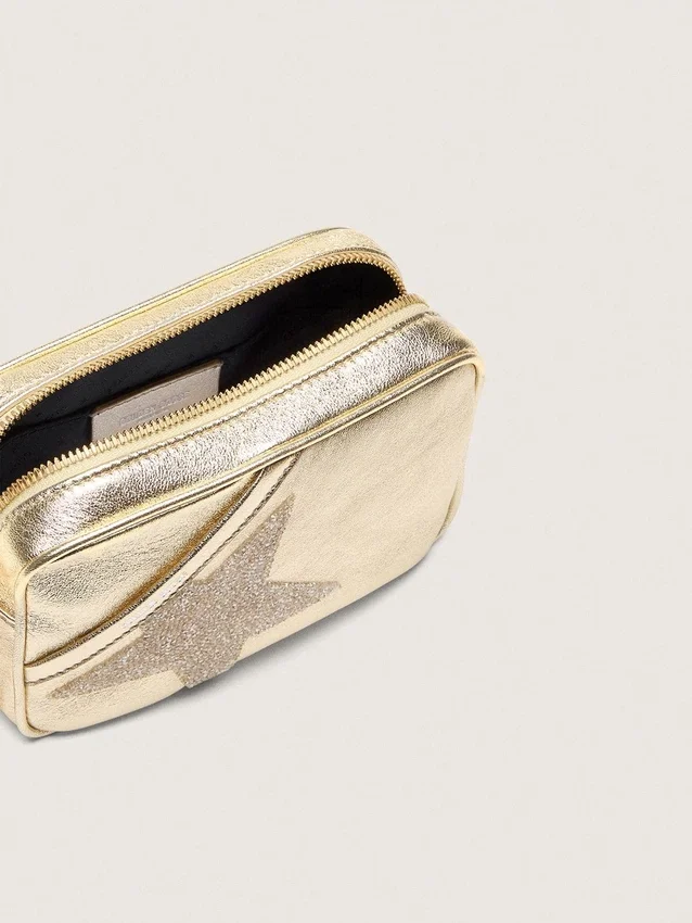 Star Bag en cuir couleur platine avec étoile Swarovski