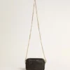 Star Bag en cuir noir avec étoile ton sur ton