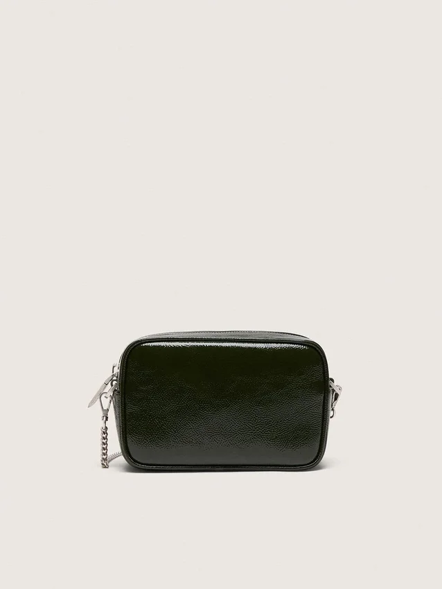 Star Bag en cuir noir avec étoile ton sur ton