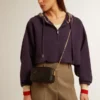 Star Bag en cuir noir avec étoile ton sur ton