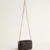 Star Bag en cuir noir avec étoile ton sur ton