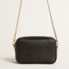 Star Bag en cuir noir avec étoile ton sur ton