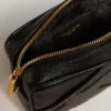 Star Bag en cuir noir avec étoile ton sur ton