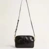Star Bag en cuir noir brillant avec étoile ton sur ton