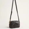 Star Bag en cuir noir brillant avec étoile ton sur ton