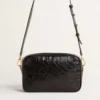 Star Bag en cuir noir brillant avec étoile ton sur ton