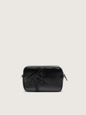 Star Bag en cuir noir orné d’une étoile en cristal Swarovski