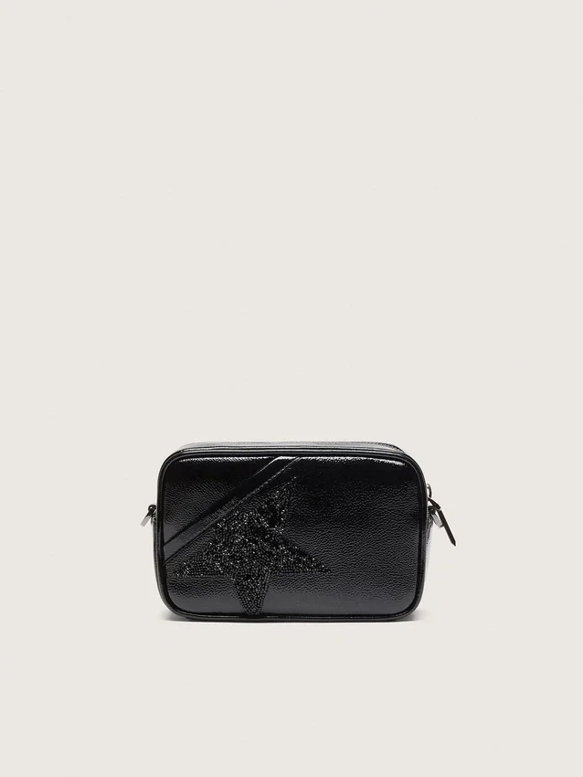 Star Bag en cuir noir orné d’une étoile en cristal Swarovski