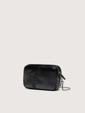 Star Bag en cuir noir orné d’une étoile en cristal Swarovski