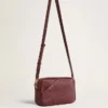 Star Bag en cuir rouge vin avec étoile ton sur ton