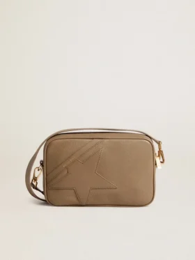 Star Bag en cuir vert sauge avec étoile ton sur ton