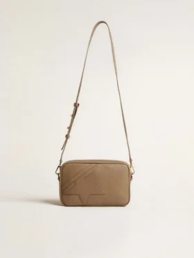 Star Bag en cuir vert sauge avec étoile ton sur ton