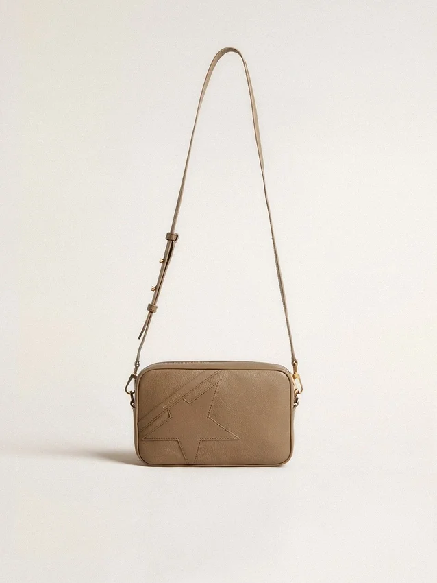 Star Bag en cuir vert sauge avec étoile ton sur ton