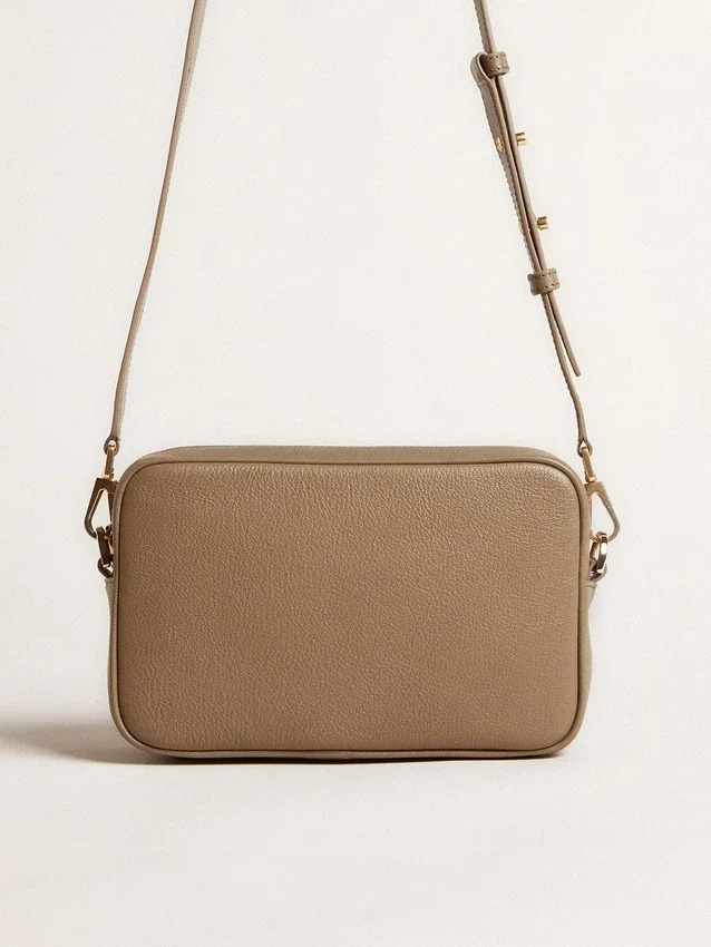 Star Bag en cuir vert sauge avec étoile ton sur ton