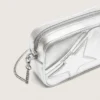 Star Bag pour femme en cuir laminé argenté avec étoile ton sur ton