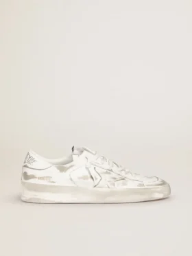 Sneakers Stardan en cuir blanc avec effet usé