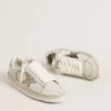 Stardan en cuir nappa avec étoile en cuir argent métallisé et languette de talon en daim rose