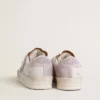 Stardan en cuir nappa avec étoile en cuir argent métallisé et languette de talon en daim rose