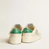 Stardan en cuir nappa blanc avec une étoile en cuir couleur crème