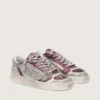 Stardan LAB pour femme en cuir bordeaux et argent pailleté