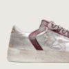 Stardan LAB pour femme en cuir bordeaux et argent pailleté