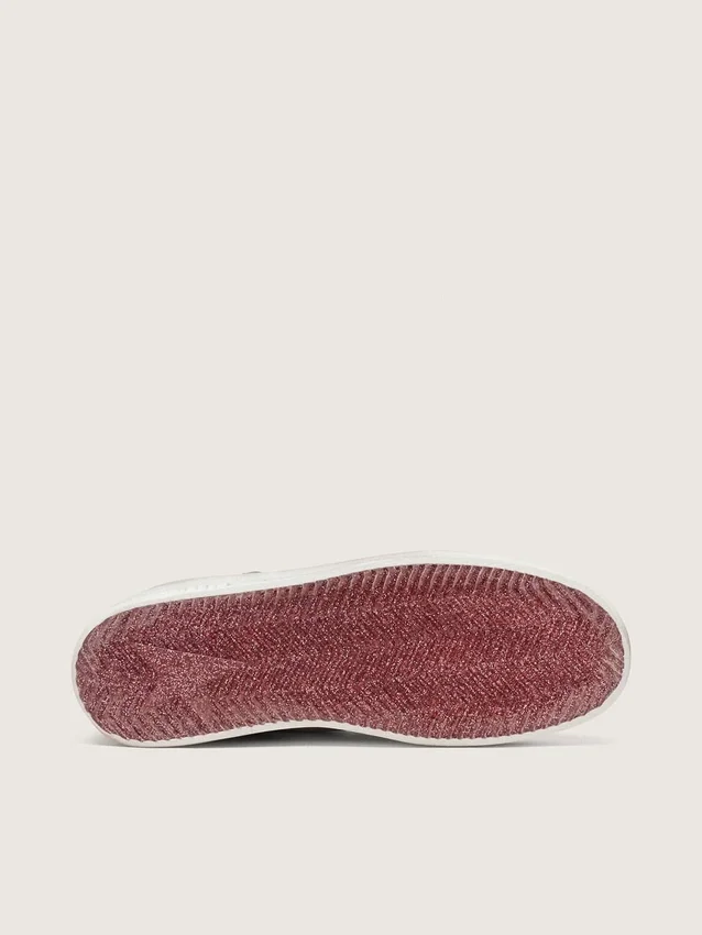 Stardan LAB pour femme en cuir bordeaux et argent pailleté