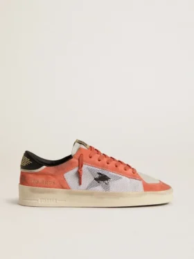 Stardan LTD en daim et mesh couleur corail avec une étoile en cuir noir