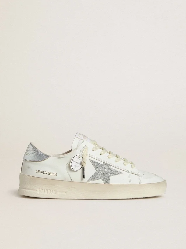Stardan LTD pour femme avec étoile en cristal Swarovski et languette de talon en cuir métallisé
