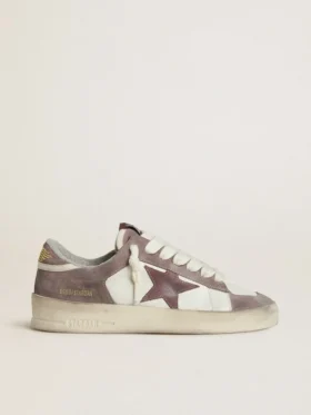 Stardan LTD pour femme en cuir nappa et daim, avec étoile en daim mauve et languette de talon en daim lavande