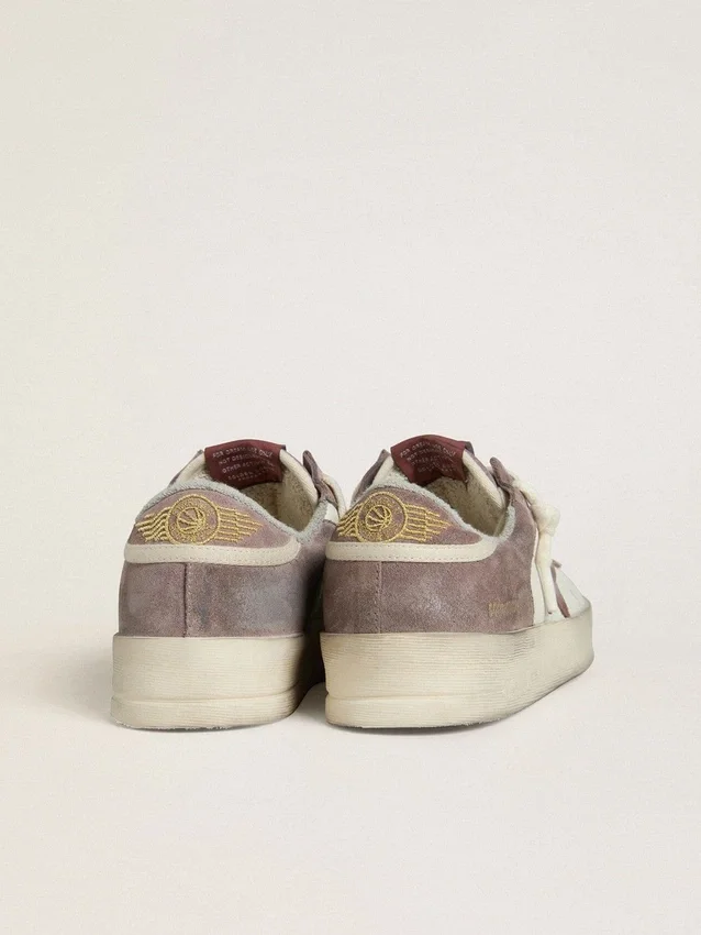 Stardan LTD pour femme en cuir nappa et daim, avec étoile en daim mauve et languette de talon en daim lavande