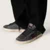 Stardan LTD pour homme en nubuck anthracite et daim bleu avec étoile en cuir métallisé