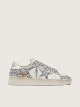 Stardan pour femme en cuir blanc et paillettes